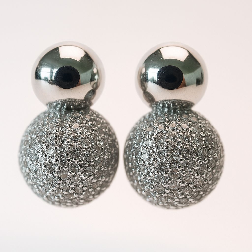 Aretes plateados gota con zirconias