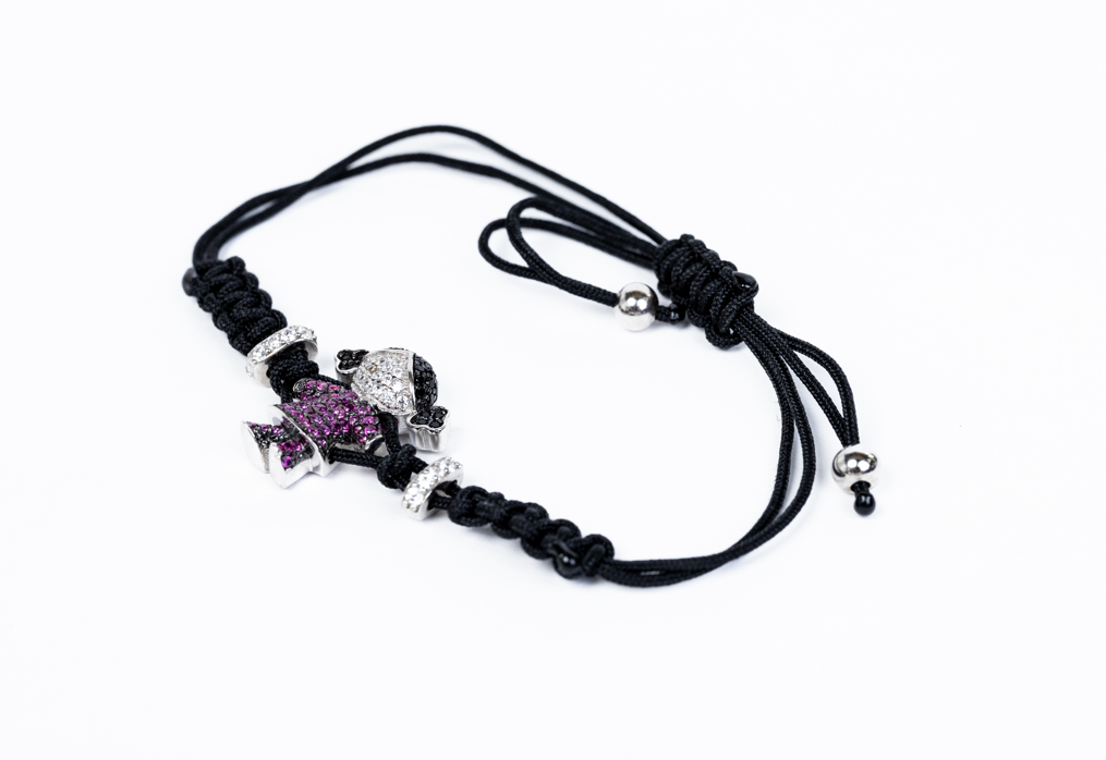 Pulsera con dije de niña (plata 925)